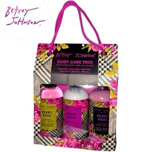 Betsey Johnson 3 piece Berry Rose Gift Boxed Set Body Care Collection NIB